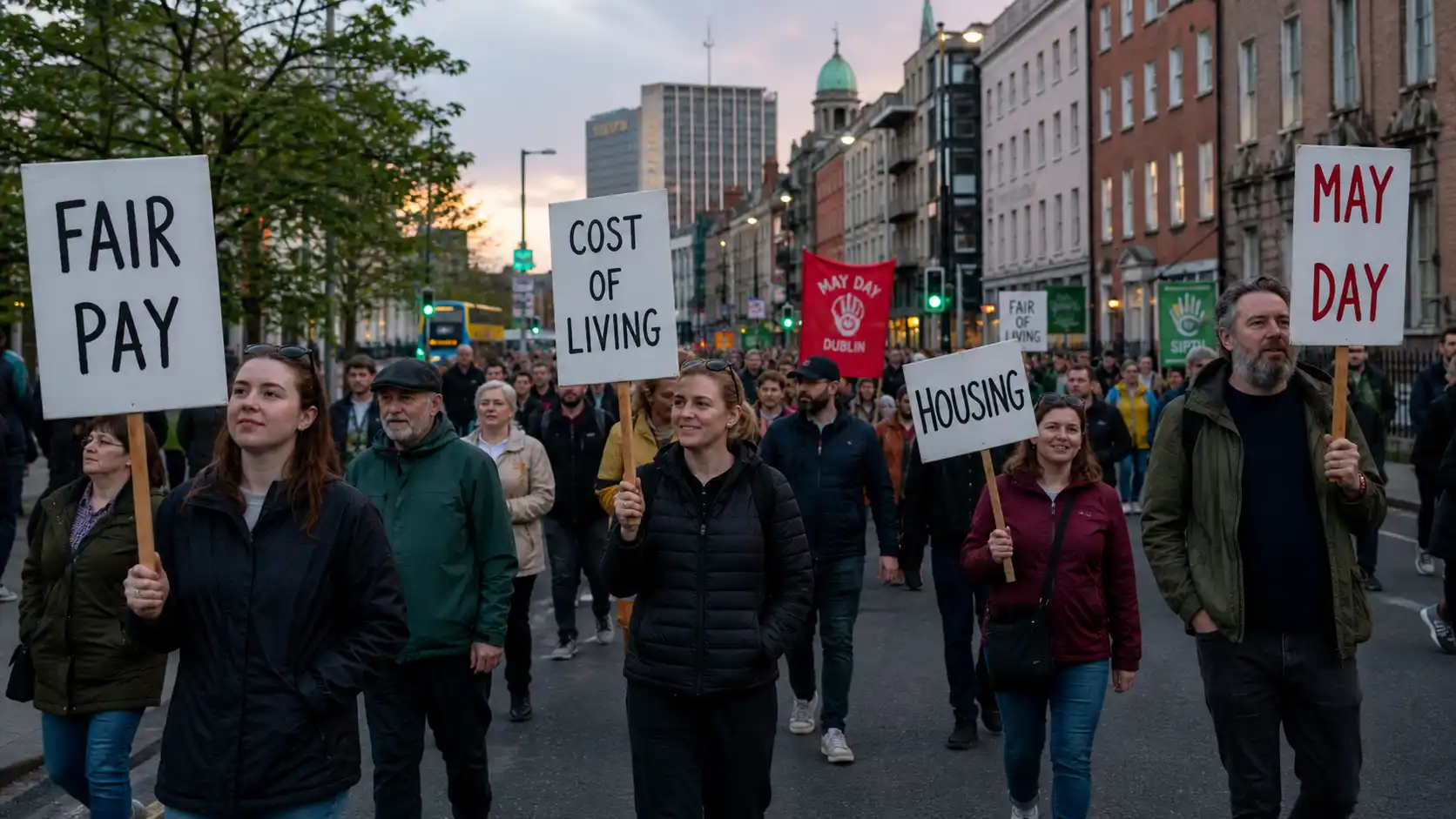 May Day w Dublinie: dziś marsz w sprawie kosztów życia i presji na pracowników